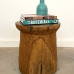 Old Teak Mortar Accent Table