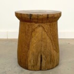 Old Teak Mortar Accent Table