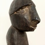 Papua Tribal Artifact Carved Figures on Custom Stand