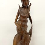 Vintage Balinese Goddess Dewi Ratih Wood Carving