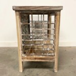 Carved Panel Open Shelf Side Table Whitewash Finish