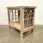 Carved Panel Open Shelf Side Table Whitewash Finish