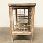 Carved Panel Open Shelf Side Table Whitewash Finish