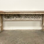 Long Carved Whitewashed Console Table