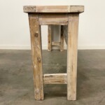 Long Carved Whitewashed Console Table