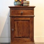 Reclaimed Teak Curved Leg Cabinet with Solid Brass Floral Hardware