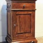 Reclaimed Teak Curved Leg Cabinet with Solid Brass Floral Hardware