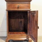 Reclaimed Teak Curved Leg Cabinet with Solid Brass Floral Hardware Reclaimed Teak Curved Leg Cabinet with Solid Brass Floral Hardware