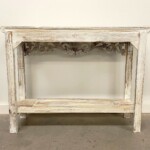 Whitewashed Carved Panel Console table