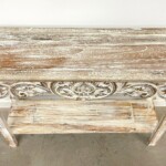 Whitewashed Carved Panel Console table