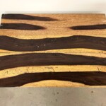 Whitewashed Carved Side Table with Open Shelf