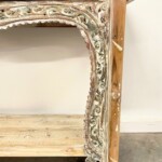 Whitewashed Old Carved Panel Balinese Console Table with Shelf