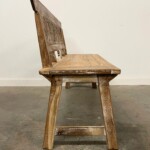 Whitewashed Reclaimed Teak Panel Bench Splayed Legs