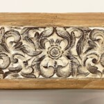 Carved Reclaimed Wood Bench
