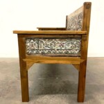 Carved Reclaimed Wood Bench