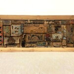 Hand Made Old Panel Fragments Mosaic Art