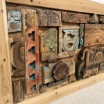 Hand Made Old Panel Fragments Mosaic Art