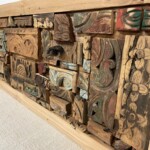 Hand Made Old Panel Fragments Mosaic Art