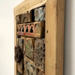 Hand Made Old Panel Fragments Mosaic Art