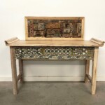 Hand Made Old Panel Fragments Mosaic Art