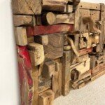 Hand Made Wood Fragments Mosaic Art Panel