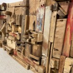 Hand Made Wood Fragments Mosaic Art Panel