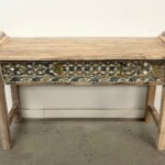 Old Carved Panel Console Table