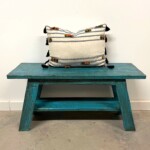 Painted Reclaimed Wood Distressed Bench
