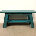 Painted Reclaimed Wood Distressed Bench