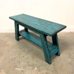 Painted Reclaimed Wood Distressed Bench