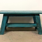 Painted Reclaimed Wood Distressed Bench