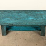 Painted Reclaimed Wood Distressed Bench