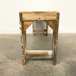 Slim Reclaimed Teak Carved Leg Bench