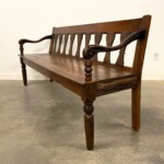 Vintage Colonial Style Teak Bench
