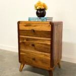 Mid-Century Modern Side Table 3 Drawers