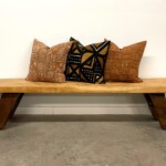 Modern Organic Solid Slab Wood Bench