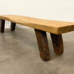 Modern Organic Solid Slab Bench