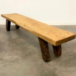 Modern Organic Solid Slab Bench