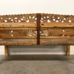 Rustic Carved Reclaimed Wood Bench