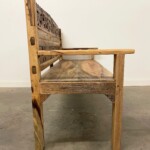 Rustic Carved Reclaimed Wood Bench