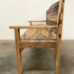 Rustic Carved Reclaimed Wood Bench