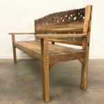 Rustic Carved Reclaimed Wood Bench