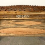 Rustic Carved Reclaimed Wood Bench