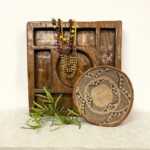 Old Hand Hewn Teak Wood Spice Tray