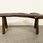 Primitive Freeform Bench Reclaimed Teak Wood