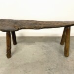 Primitive Freeform Bench Reclaimed Teak Wood