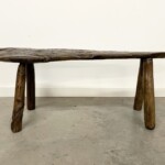 Primitive Freeform Bench Reclaimed Teak Wood