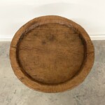 Rustic Reclaimed Wood Drum Accent Table