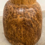 Rustic Reclaimed Wood Drum Accent Table view 2