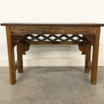 Primitive Carved Panel Small Bench Reclaimed Wood